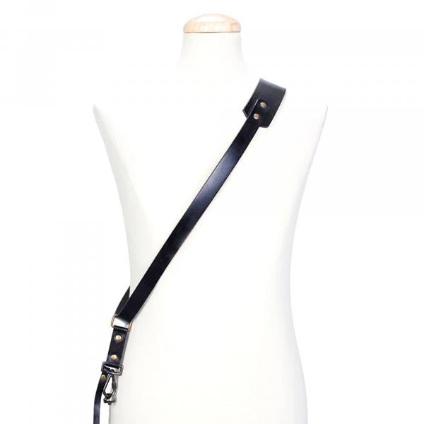 Bronkey Berlin #601 - Black sling leather camera strap - small