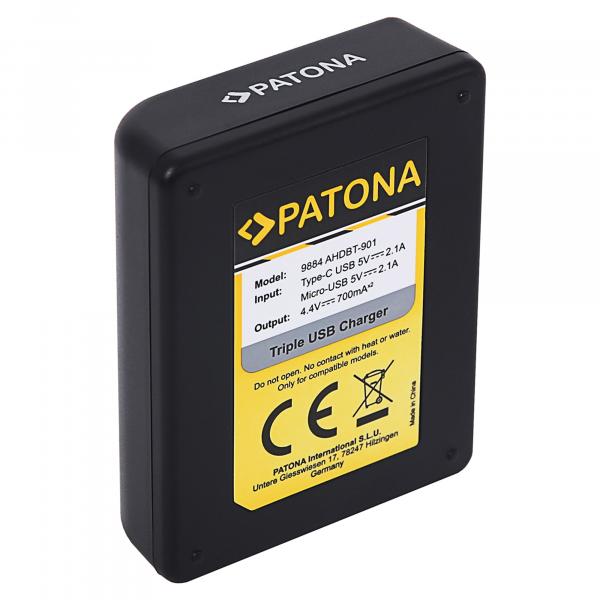 Patona 3er-Ladegerät für HERO9 &amp; 10